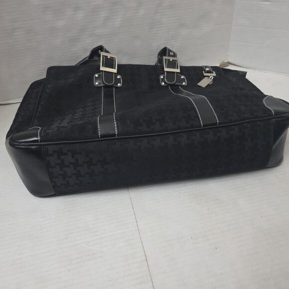 Black Tote Bag Things Remembered Personalized Houndstooth Clean Monogrammed - Picture 6 of 11